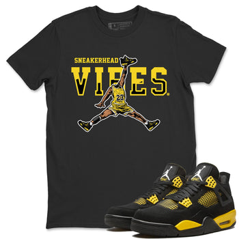 Air Jordan 4 Thunder Sneaker Match Tees Sneakerhead Vibes Sneaker Tees Air Jordan 4 Retro Thunder Sneaker Release Tees Unisex Shirts Black 1