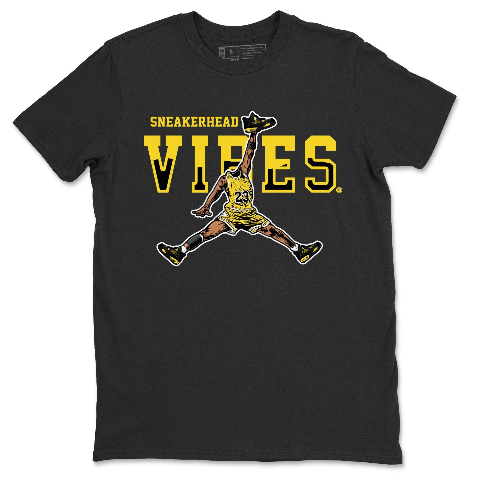 Air Jordan 4 Thunder Sneaker Match Tees Sneakerhead Vibes Sneaker Tees Air Jordan 4 Retro Thunder Sneaker Release Tees Unisex Shirts Black 2