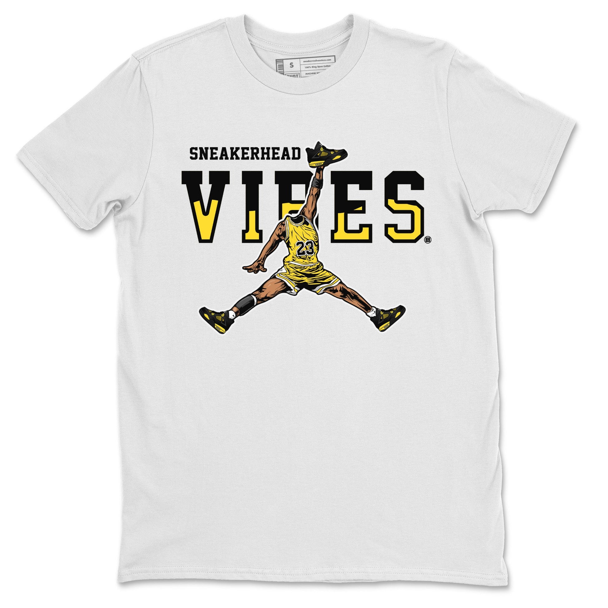 Air Jordan 4 Thunder Sneaker Match Tees Sneakerhead Vibes Sneaker Tees Air Jordan 4 Retro Thunder Sneaker Release Tees Unisex Shirts White 2