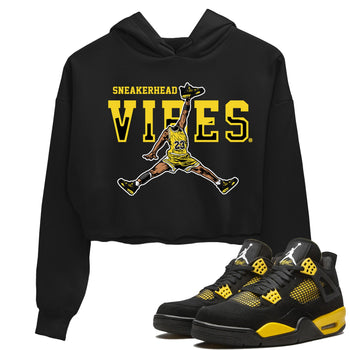 Air Jordan 4 Thunder Sneaker Match Tees Sneakerhead Vibes Sneaker Tees Air Jordan 4 Retro Thunder Sneaker Release Tees Women's Shirts Black 1