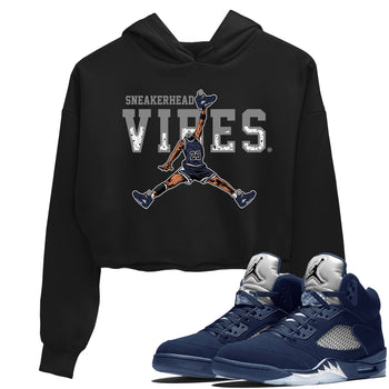 Midnight Navy 5s shirt to match jordans Sneakerhead Vibes sneaker tees Air Jordan 5 Retro Midnight Navy SNRT Sneaker Release Tees Black 1 Crop T-Shirt