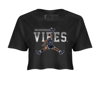 Midnight Navy 5s shirt to match jordans Sneakerhead Vibes sneaker tees Air Jordan 5 Retro Midnight Navy SNRT Sneaker Release Tees Black 2 Crop T-Shirt