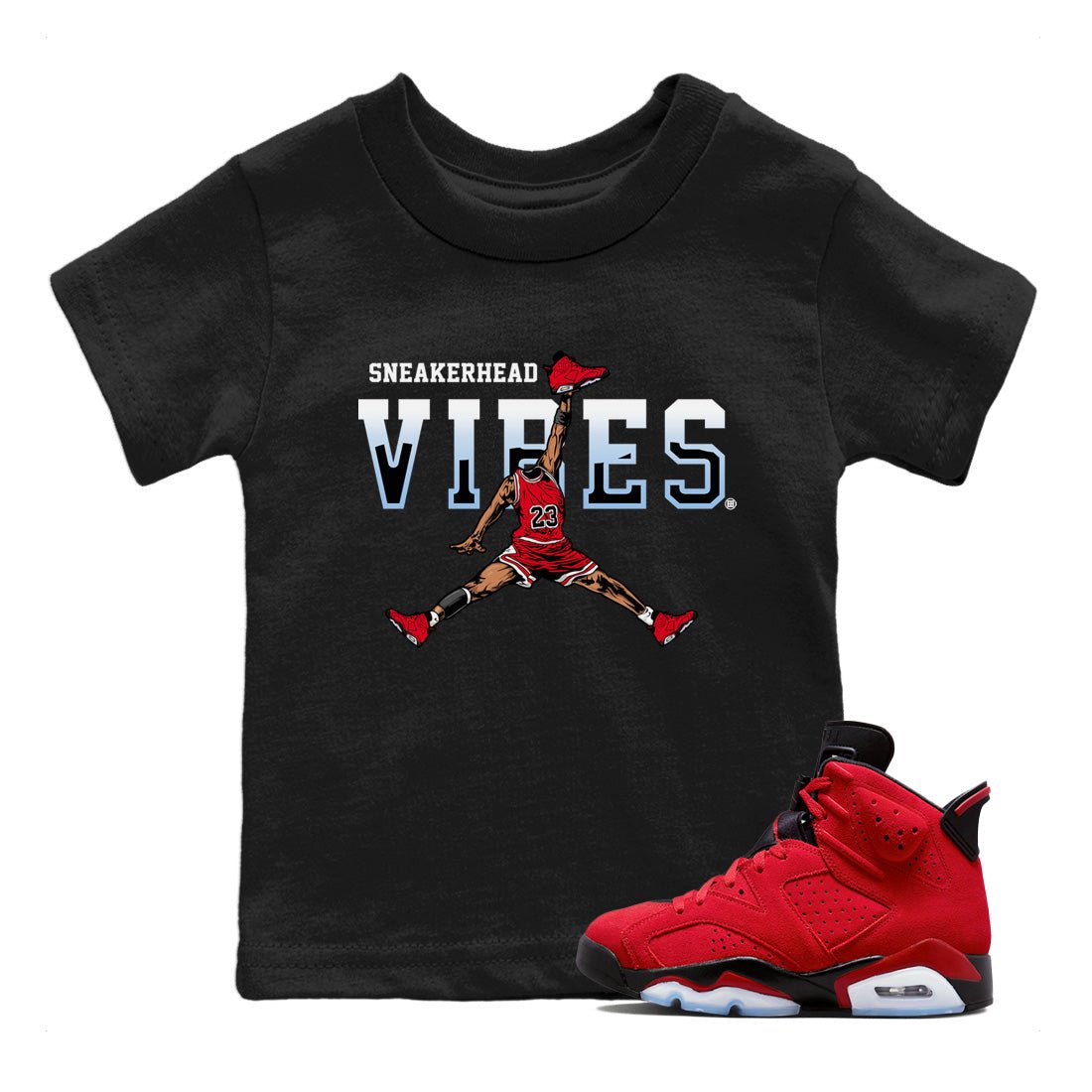 Air Jordan 6 Toro Bravo Sneaker Match Tees Sneakerhead Vibes Sneaker Tees Air Jordan 6 Toro Sneaker Release Tees Kids Shirts Black 1