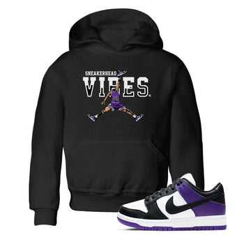 Sneakerhead Vibes sneaker match tees to Court Purple Dunks street fashion brand for shirts to match Jordans SNRT Sneaker Tees Dunk Low Court Purple unisex t-shirt Black 1 youth shirt
