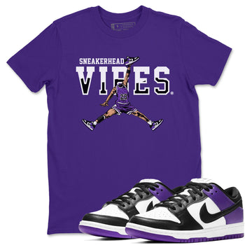 Sneakerhead Vibes sneaker match tees to Court Purple Dunks street fashion brand for shirts to match Jordans SNRT Sneaker Tees Dunk Low Court Purple unisex t-shirt Purple 1 unisex shirt