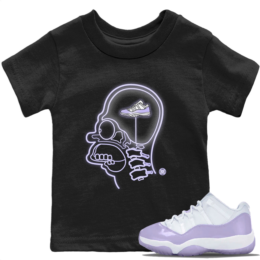 Jordan 11 Pure Violet Sneaker Match Tees Sneakerhead XRay Sneaker Tees Jordan 11 Pure Violet Sneaker Release Tees Kids Shirts
