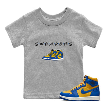 Jordan 1 Game Royal Varsity Maize Sneaker Match Tees Sneakers Sneaker Tees Jordan 1 Game Royal Varsity Maize Sneaker Release Tees Kids Shirts