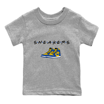Jordan 1 Game Royal Varsity Maize Sneaker Match Tees Sneakers Sneaker Tees Jordan 1 Game Royal Varsity Maize Sneaker Release Tees Kids Shirts