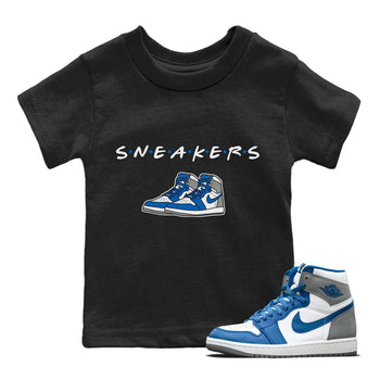 Jordan 1 True Blue Sneaker Match Tees Sneakers Sneaker Tees Jordan 1 True Blue Sneaker Release Tees Kids Shirts