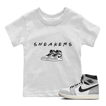 Jordan 1 White Cement Sneaker Match Tees Sneakers Sneaker Tees Jordan 1 White Cement Sneaker Release Tees Kids Shirts