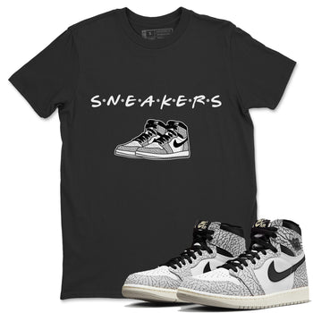 Jordan 1 White Cement Sneaker Match Tees Sneakers Sneaker Tees Jordan 1 White Cement Sneaker Release Tees Unisex Shirts