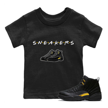 Jordan 12 Black Taxi Sneaker Match Tees Sneakers Sneaker Tees Jordan 12 Black Taxi Sneaker Release Tees Kids Shirts