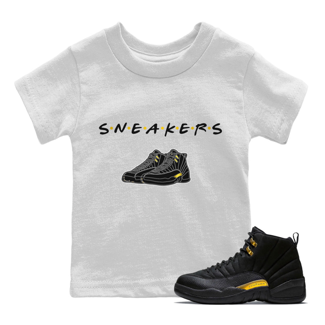 Jordan 12 Black Taxi Sneaker Match Tees Sneakers Sneaker Tees Jordan 12 Black Taxi Sneaker Release Tees Kids Shirts