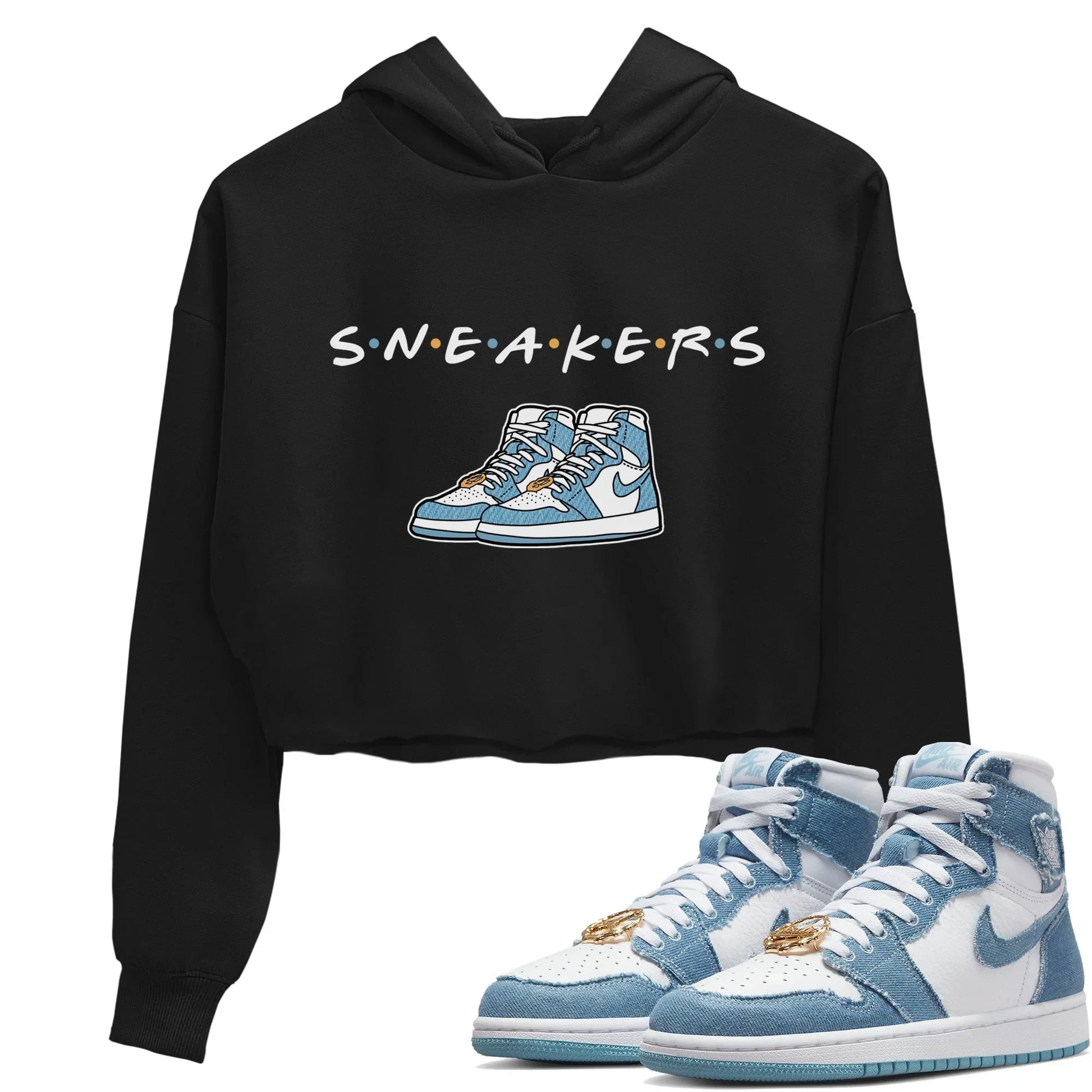 Jordan 1 Denim Sneaker Match Tees Sneakers Sneaker Tees Jordan 1 Denim Sneaker Release Tees Women's Shirts