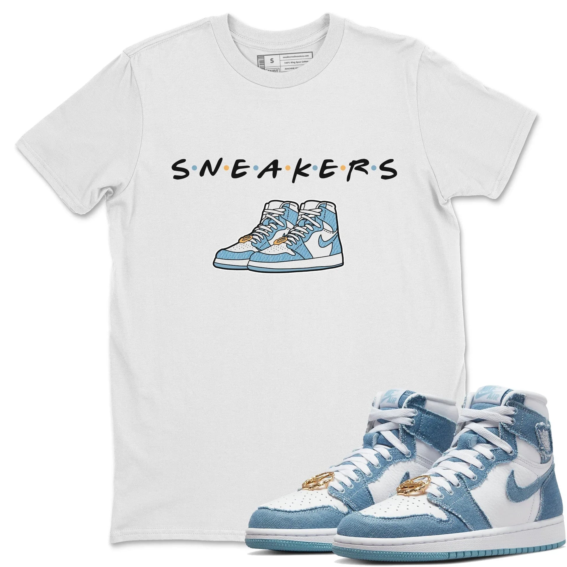 Jordan 1 Denim Sneaker Match Tees Sneakers Sneaker Tees Jordan 1 Denim Sneaker Release Tees Unisex Shirts