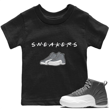 Jordan 12 Stealth Sneaker Match Tees Sneakers Sneaker Tees Jordan 12 Stealth Sneaker Release Tees Kids Shirts