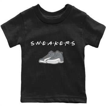 Jordan 12 Stealth Sneaker Match Tees Sneakers Sneaker Tees Jordan 12 Stealth Sneaker Release Tees Kids Shirts