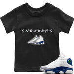 Jordan 13 French Blue Sneaker Match Tees Sneakers Sneaker Tees Jordan 13 French Blue Sneaker Release Tees Kids Shirts