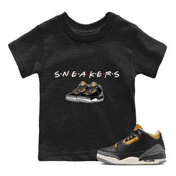 Jordan 3 Black Gold Sneaker Match Tees Sneakers Sneaker Tees Jordan 3 Black Gold Sneaker Release Tees Kids Shirts