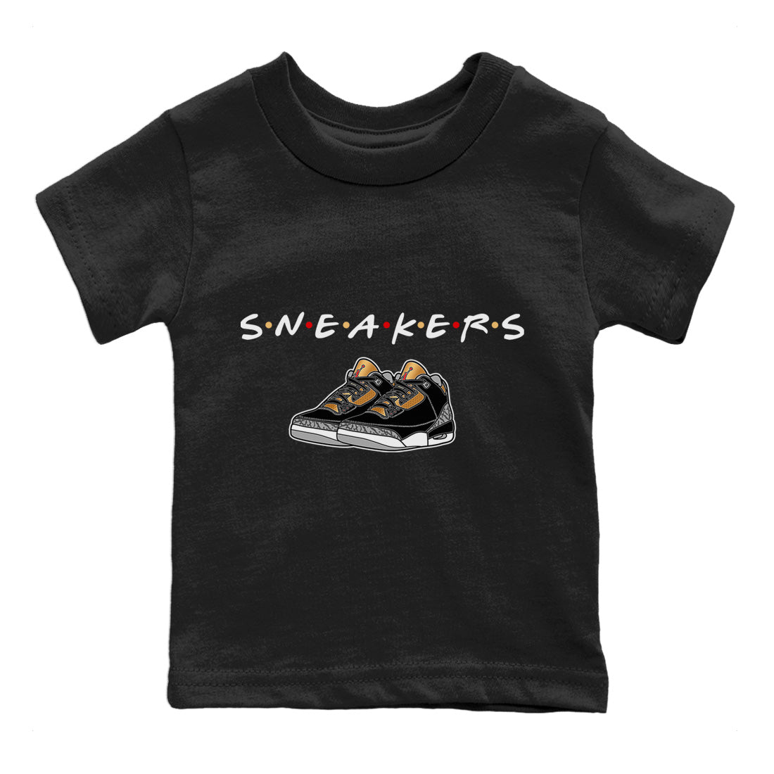 Jordan 3 Black Gold Sneaker Match Tees Sneakers Sneaker Tees Jordan 3 Black Gold Sneaker Release Tees Kids Shirts