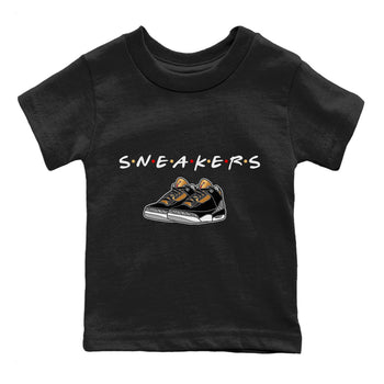 Jordan 3 Black Gold Sneaker Match Tees Sneakers Sneaker Tees Jordan 3 Black Gold Sneaker Release Tees Kids Shirts