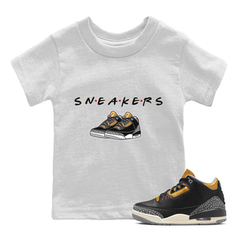 Jordan 3 Black Gold Sneaker Match Tees Sneakers Sneaker Tees Jordan 3 Black Gold Sneaker Release Tees Kids Shirts