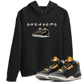 Jordan 3 Black Gold Sneaker Match Tees Sneakers Sneaker Tees Jordan 3 Black Gold Sneaker Release Tees Unisex Shirts