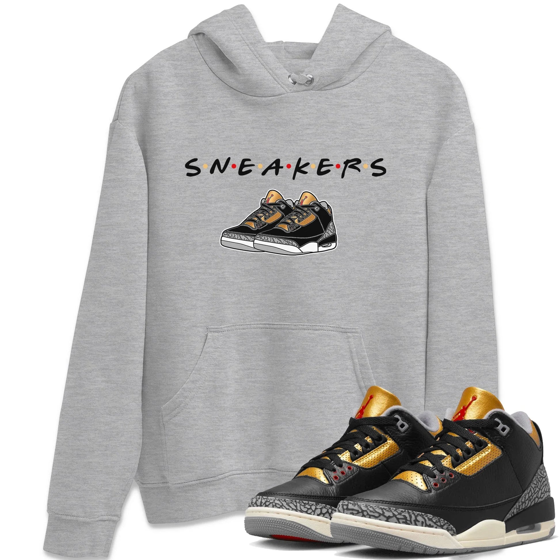 Jordan 3 Black Gold Sneaker Match Tees Sneakers Sneaker Tees Jordan 3 Black Gold Sneaker Release Tees Unisex Shirts