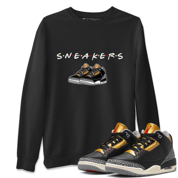 Jordan 3 Black Gold Sneaker Match Tees Sneakers Sneaker Tees Jordan 3 Black Gold Sneaker Release Tees Unisex Shirts