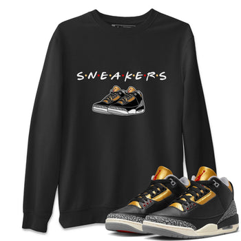 Jordan 3 Black Gold Sneaker Match Tees Sneakers Sneaker Tees Jordan 3 Black Gold Sneaker Release Tees Unisex Shirts