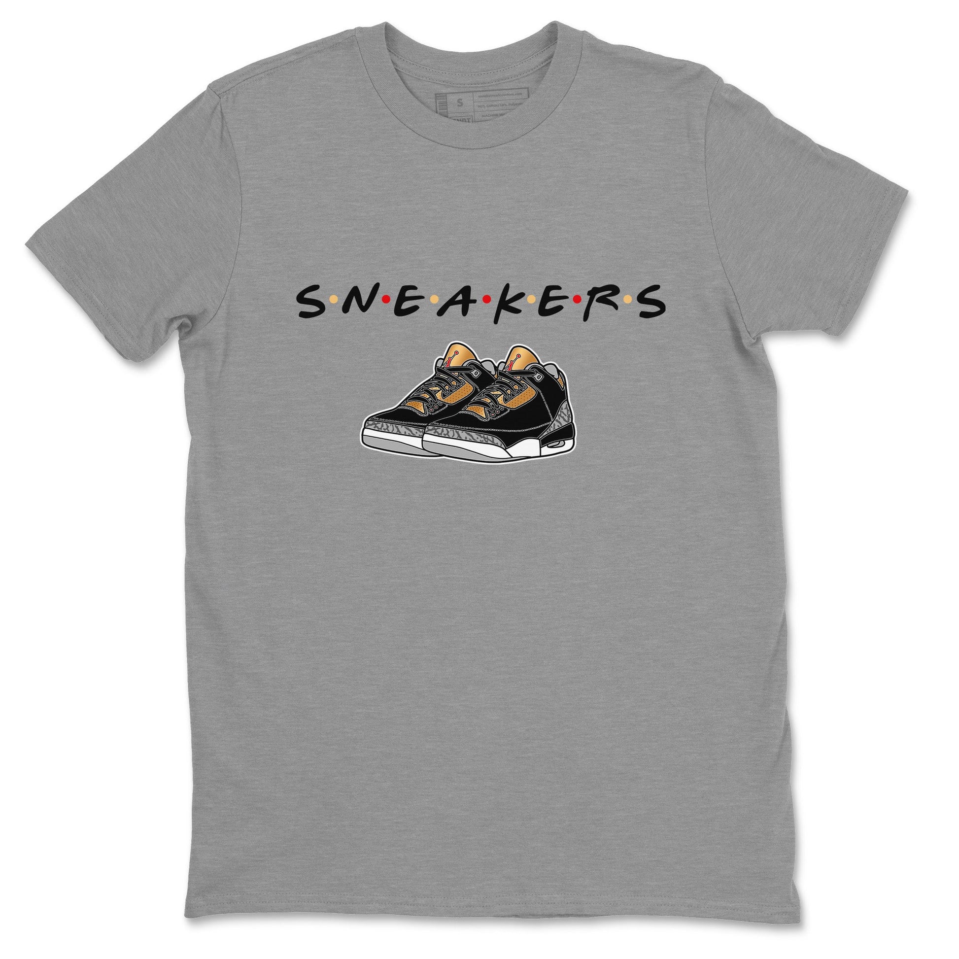 Jordan 3 Black Gold Sneaker Match Tees Sneakers Sneaker Tees Jordan 3 Black Gold Sneaker Release Tees Unisex Shirts