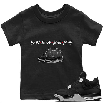 Jordan 4 Black Canvas Sneaker Match Tees Sneakers Sneaker Tees Jordan 4 Black Canvas Sneaker Release Tees Kids Shirts