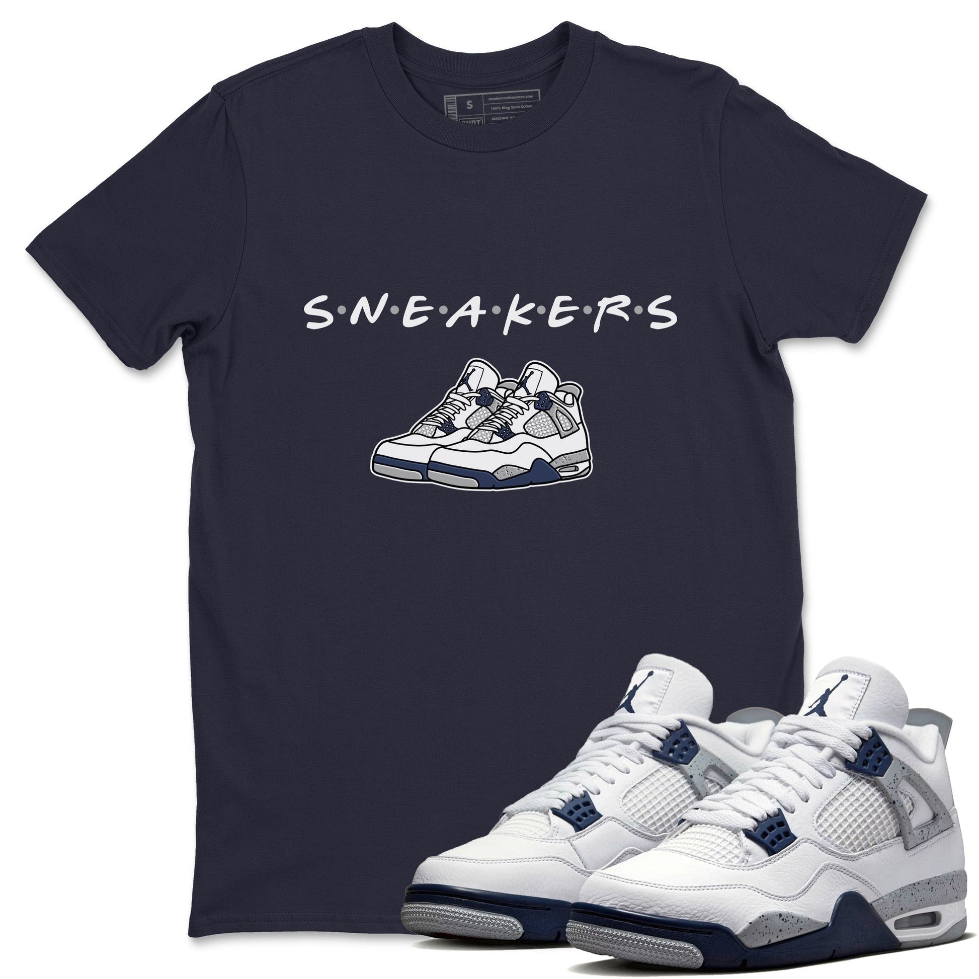 Jordan 4 Midnight Navy Sneaker Match Tees Sneakers Sneaker Tees Jordan 4 Midnight Navy Sneaker Release Tees Unisex Shirts