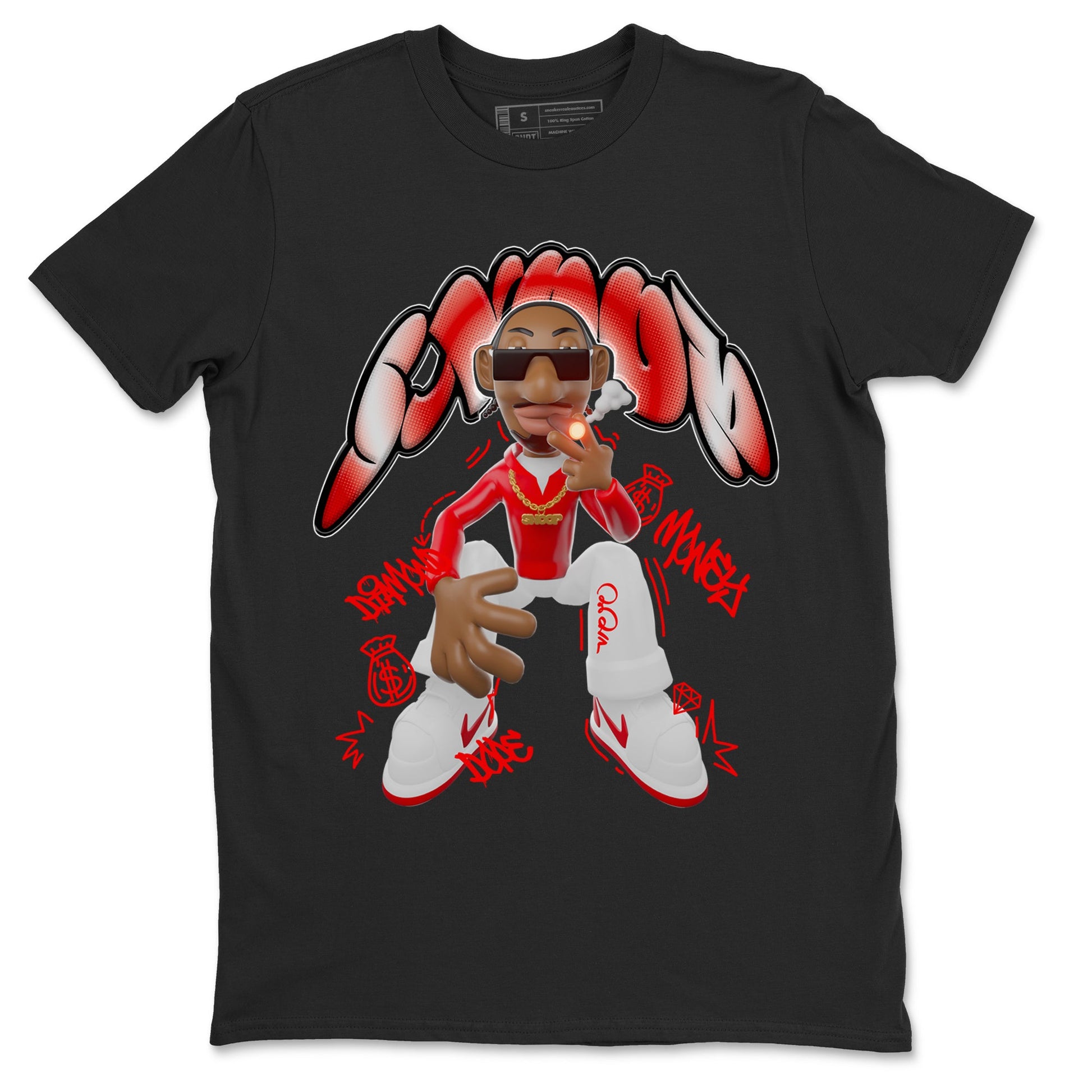 Jordan 1 Low University Red shirt to match jordans Snoop sneakertees AJ1 Low University Red SNRT Sneaker Release Tees Unisex Black 2 T-Shirt