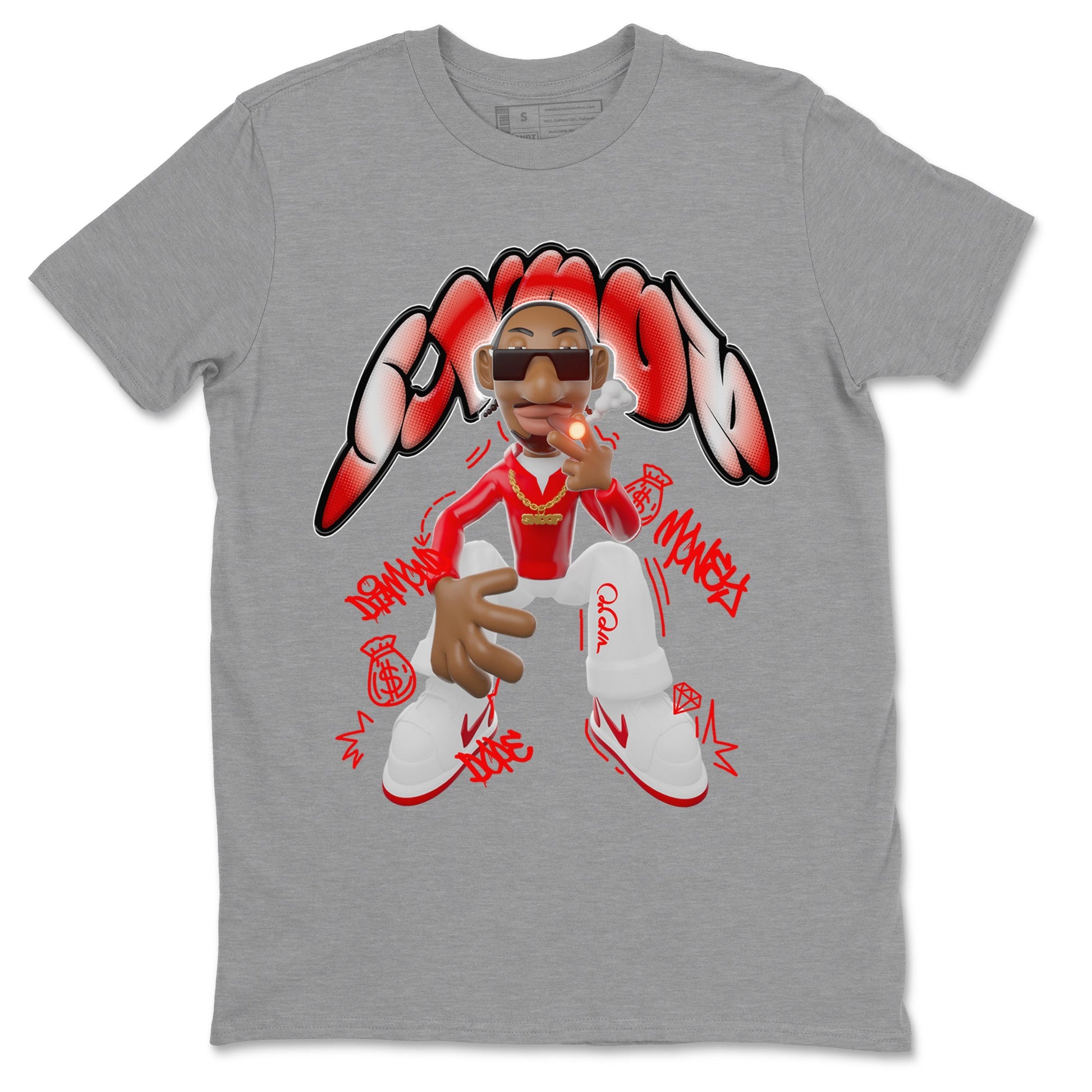 Jordan 1 Low University Red shirt to match jordans Snoop sneakertees AJ1 Low University Red SNRT Sneaker Release Tees Unisex Heather Grey 2 T-Shirt