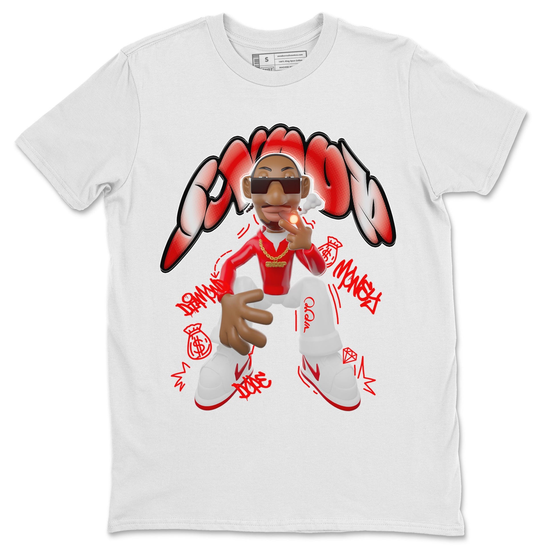Jordan 1 Low University Red shirt to match jordans Snoop sneakertees AJ1 Low University Red SNRT Sneaker Release Tees Unisex White 2 T-Shirt