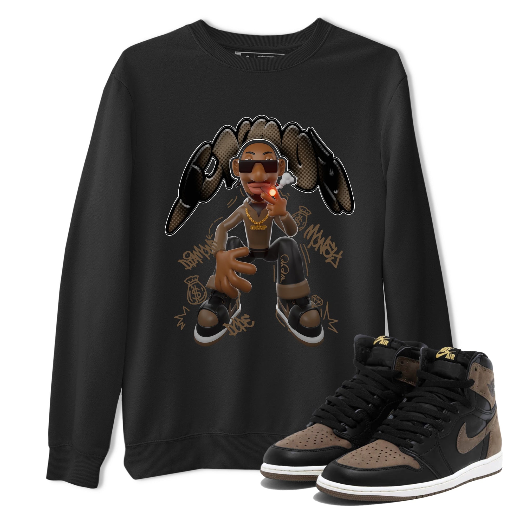 Air Jordan 1 Palomino shirt to match jordans Snoop sneaker tees AJ1 Palomino SNRT Sneaker Release Tees Unisex Black 1 T-Shirt