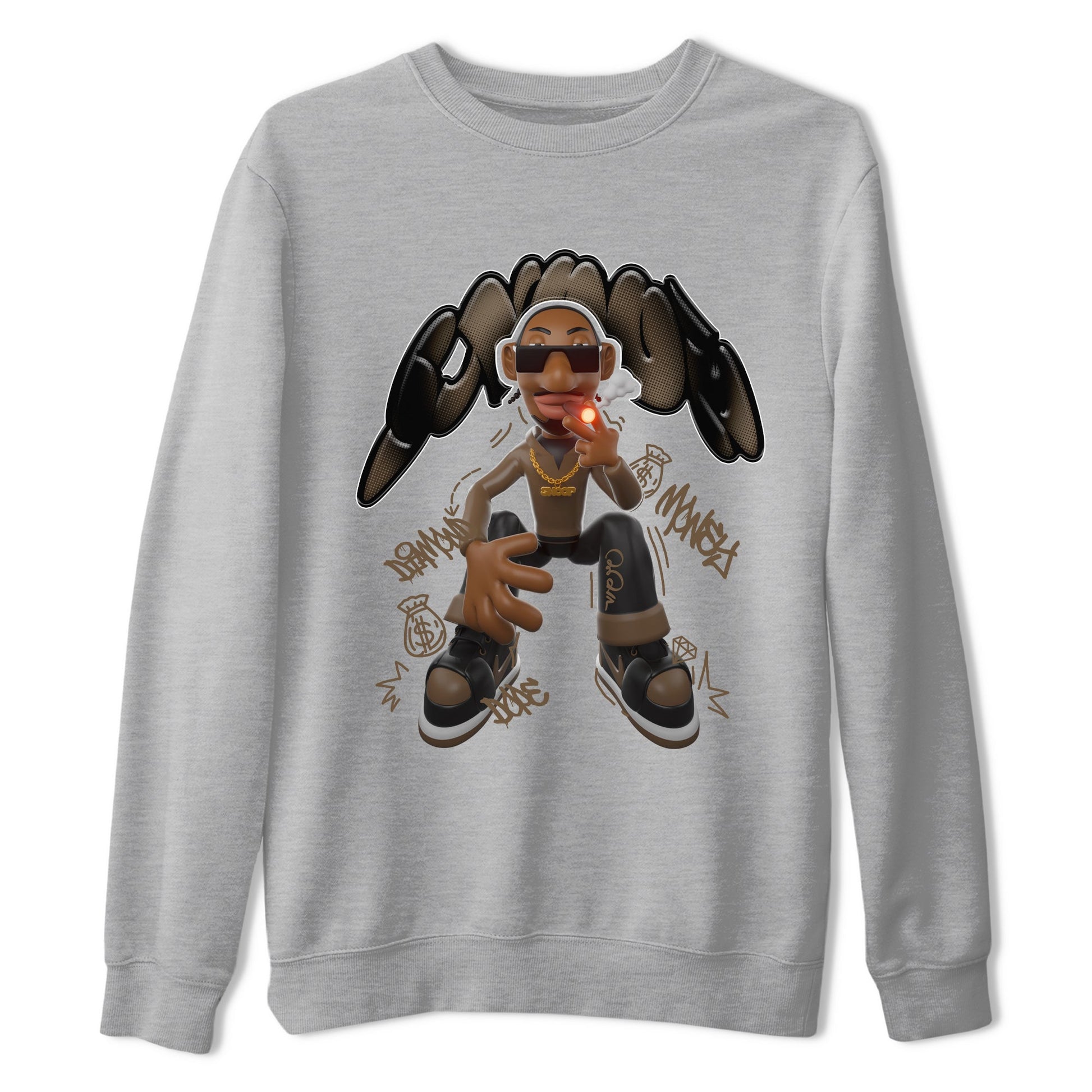Air Jordan 1 Palomino shirt to match jordans Snoop sneaker tees AJ1 Palomino SNRT Sneaker Release Tees Unisex Heather Grey 2 T-Shirt