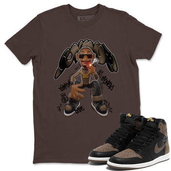 Air Jordan 1 Palomino shirt to match jordans Snoop sneaker tees AJ1 Palomino SNRT Sneaker Release Tees Unisex Dark Chocolate 1 T-Shirt