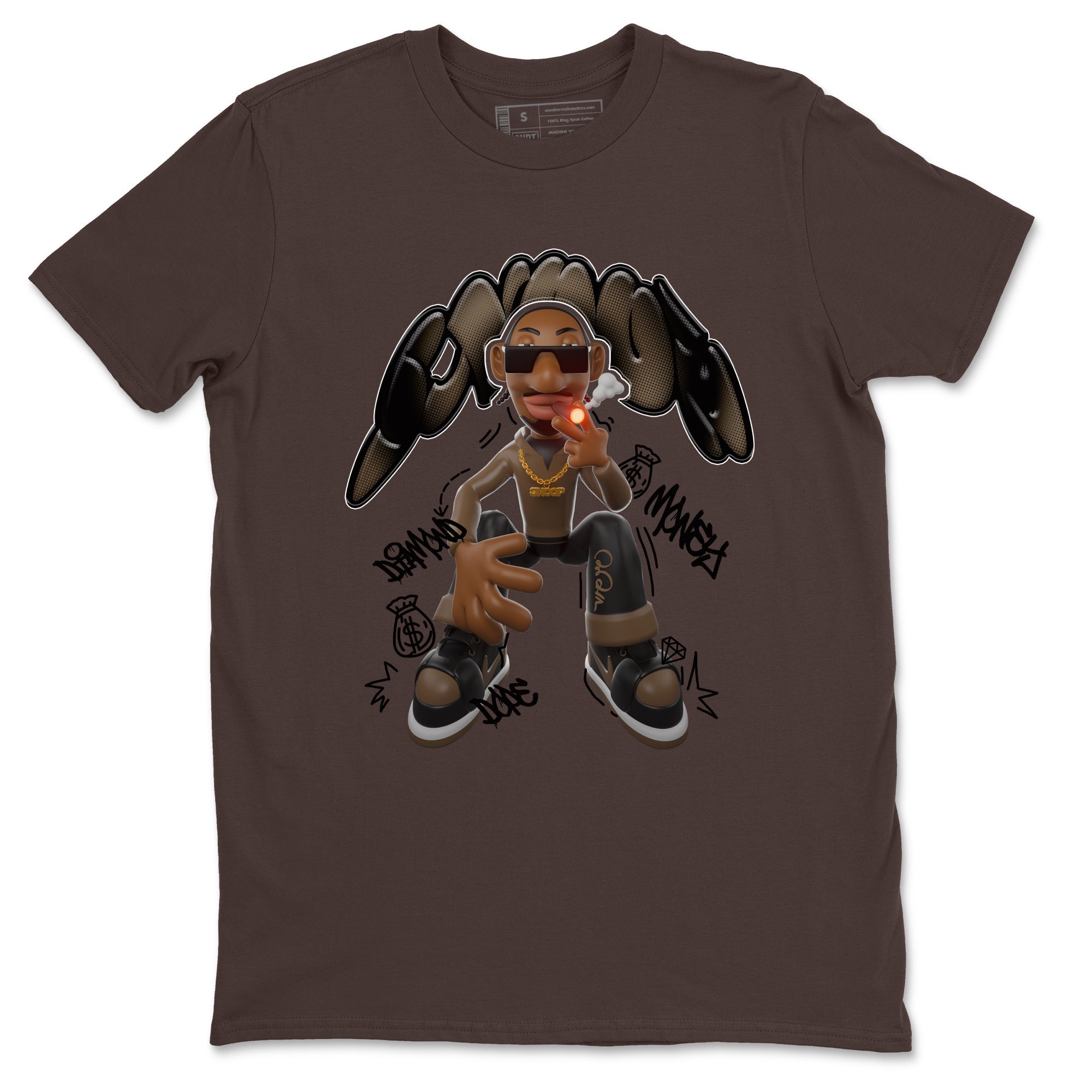 Air Jordan 1 Palomino shirt to match jordans Snoop sneaker tees AJ1 Palomino SNRT Sneaker Release Tees Unisex Dark Chocolate 2 T-Shirt