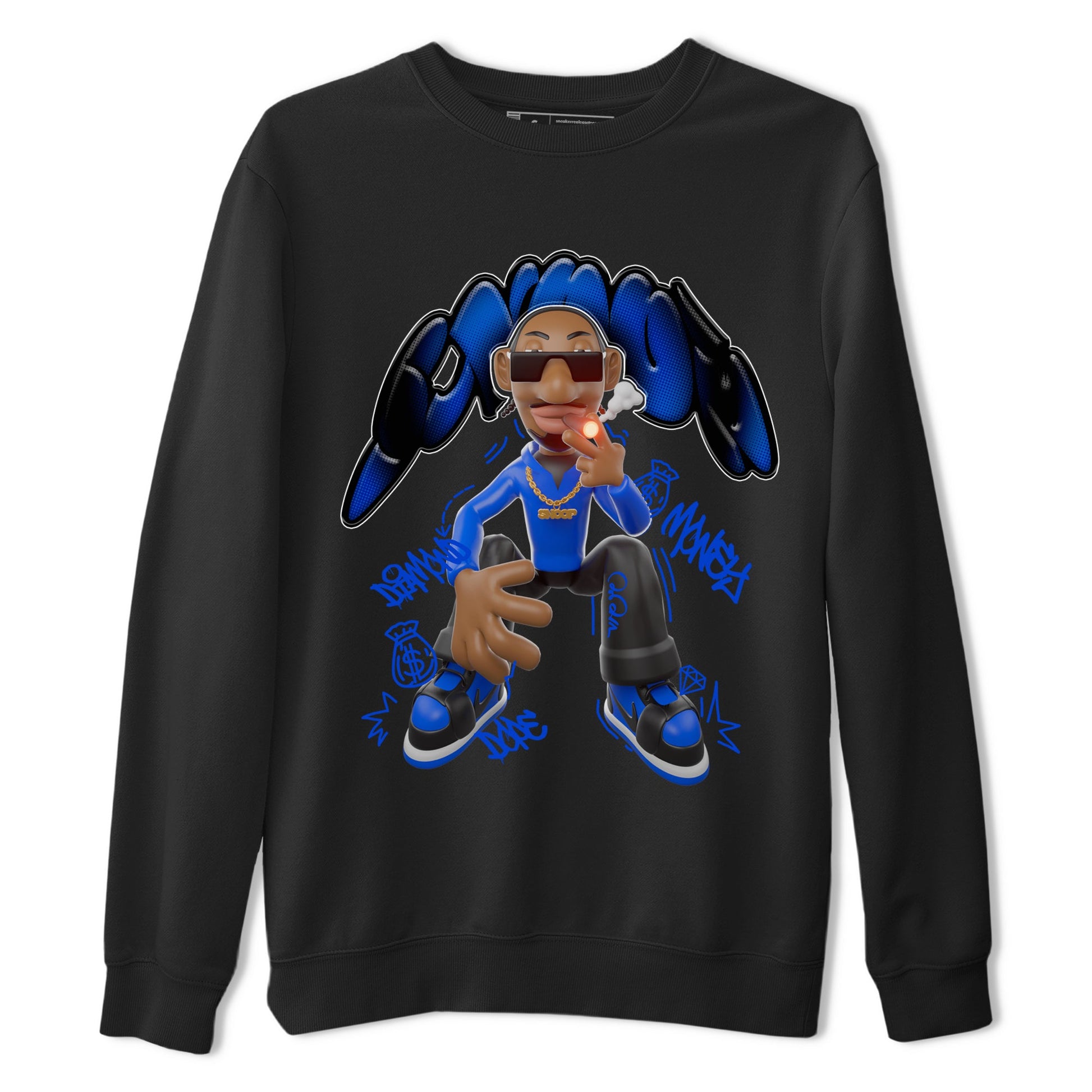 Air Jordan 1 Royal Reimagined shirt to match jordans Snoop sneaker tees AJ1 OG HIGH Royal Reimagined SNRT Sneaker Release Tees Unisex Black 2 T-Shirt