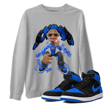Air Jordan 1 Royal Reimagined shirt to match jordans Snoop sneaker tees AJ1 OG HIGH Royal Reimagined SNRT Sneaker Release Tees Unisex Heather Grey 1 T-Shirt