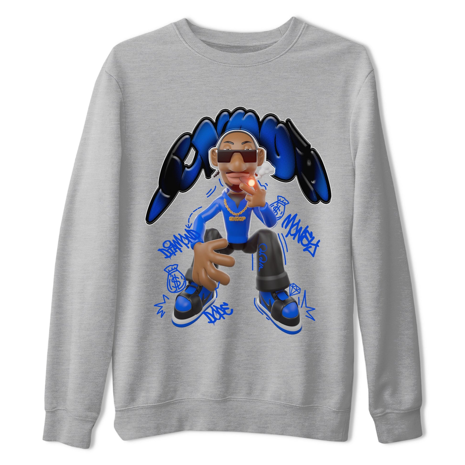 Air Jordan 1 Royal Reimagined shirt to match jordans Snoop sneaker tees AJ1 OG HIGH Royal Reimagined SNRT Sneaker Release Tees Unisex Heather Grey 2 T-Shirt