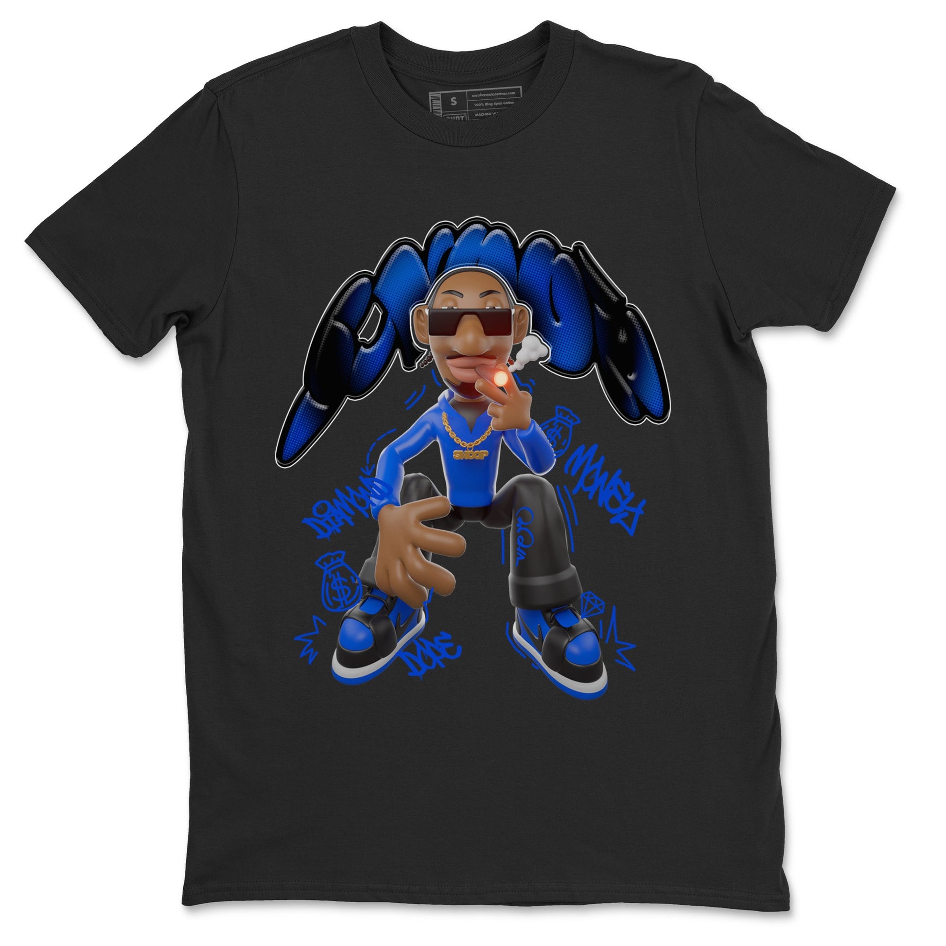 Air Jordan 1 Royal Reimagined shirt to match jordans Snoop sneaker tees AJ1 OG HIGH Royal Reimagined SNRT Sneaker Release Tees Unisex Black 2 T-Shirt