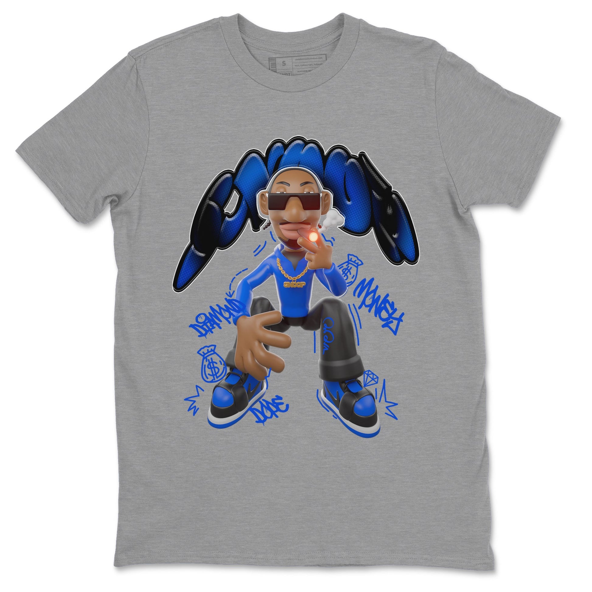 Air Jordan 1 Royal Reimagined shirt to match jordans Snoop sneaker tees AJ1 OG HIGH Royal Reimagined SNRT Sneaker Release Tees Unisex Heather Grey 2 T-Shirt