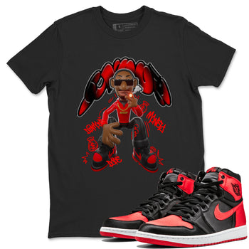 Air Jordan 1 Satin Bred shirt to match jordans Snoop sneaker tees AJ1Satin Bred SNRT Sneaker Release Tees Unisex Black 1 T-Shirt