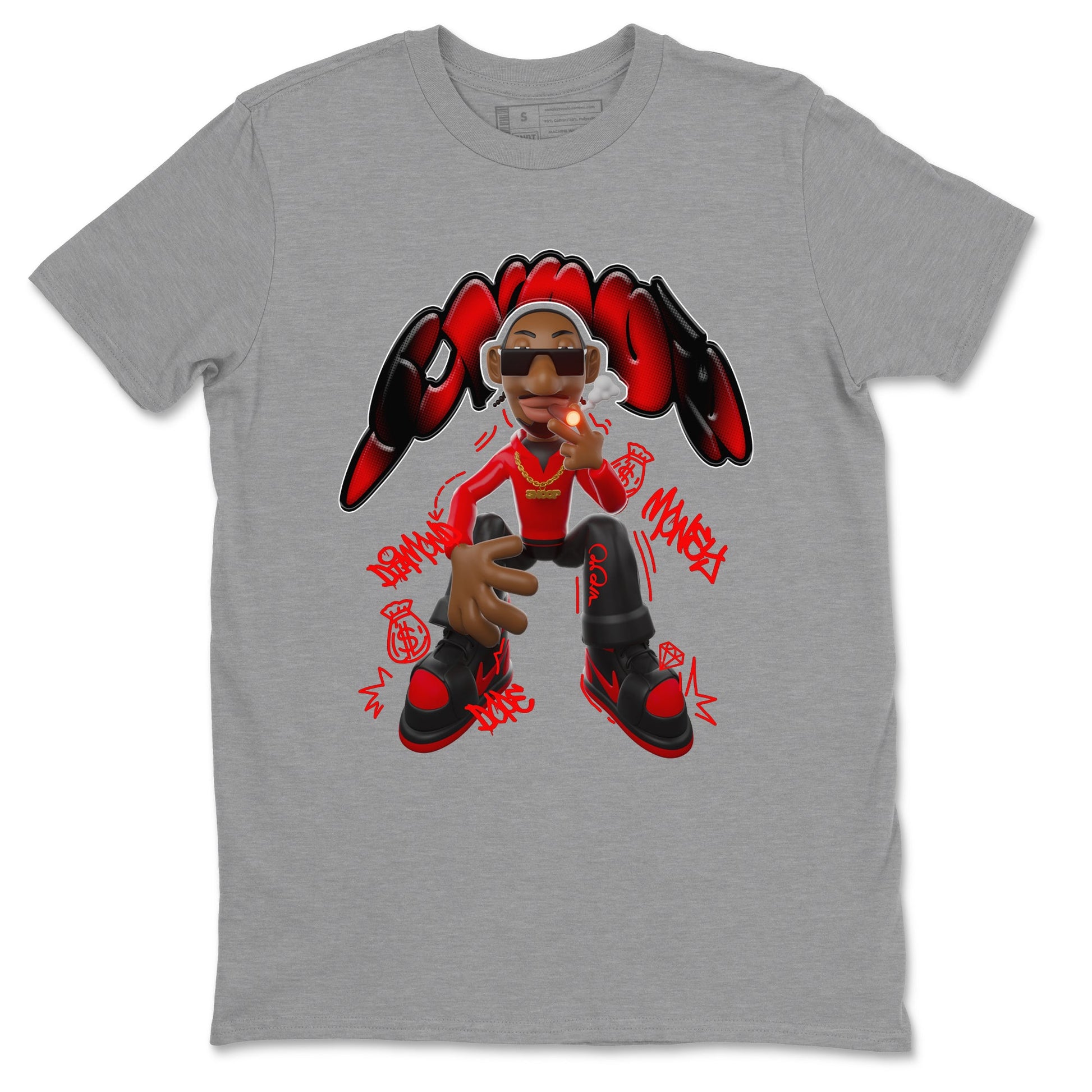 Air Jordan 1 Satin Bred shirt to match jordans Snoop sneaker tees AJ1Satin Bred SNRT Sneaker Release Tees Unisex Heather Grey 2 T-Shirt