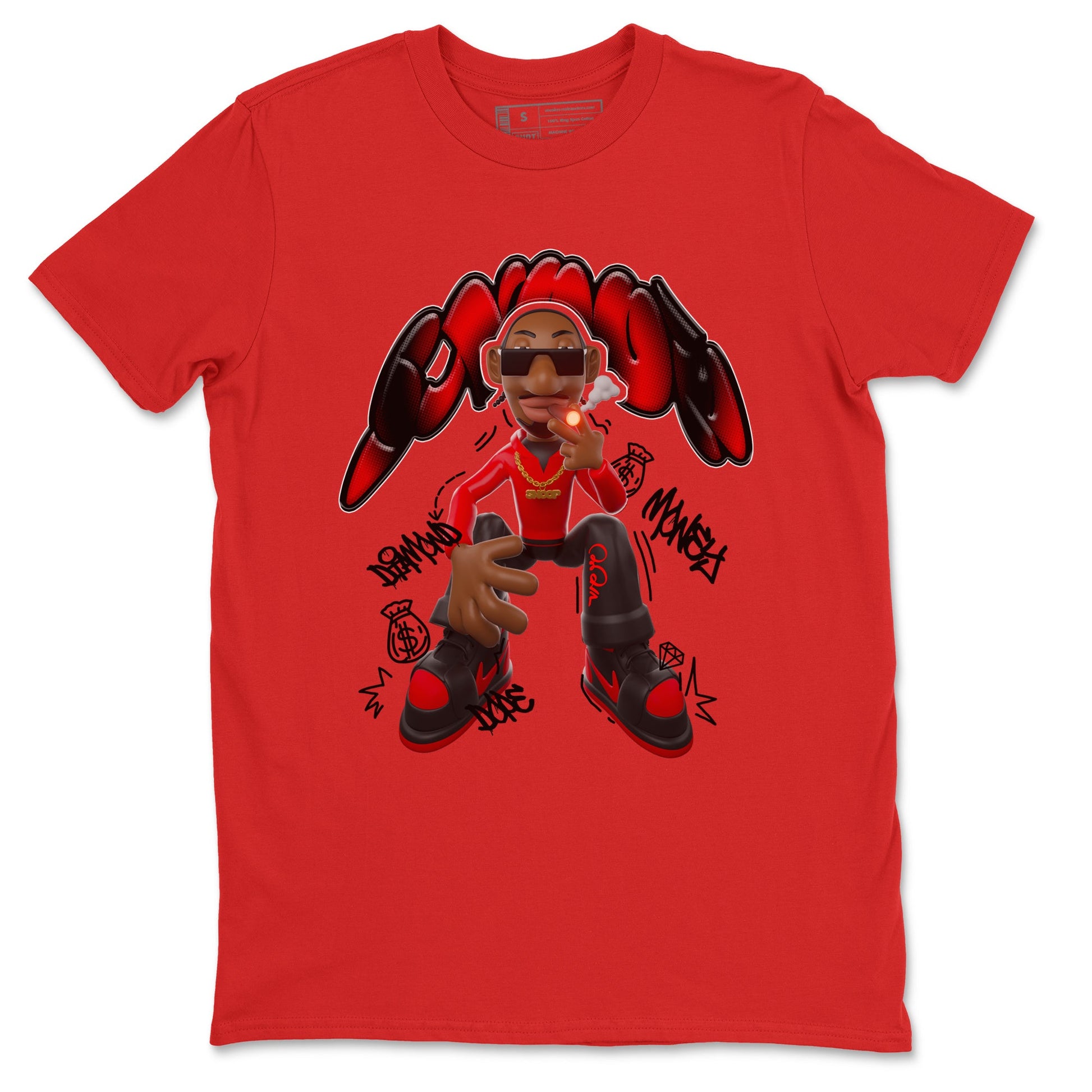 Air Jordan 1 Satin Bred shirt to match jordans Snoop sneaker tees AJ1Satin Bred SNRT Sneaker Release Tees Unisex Red 2 T-Shirt