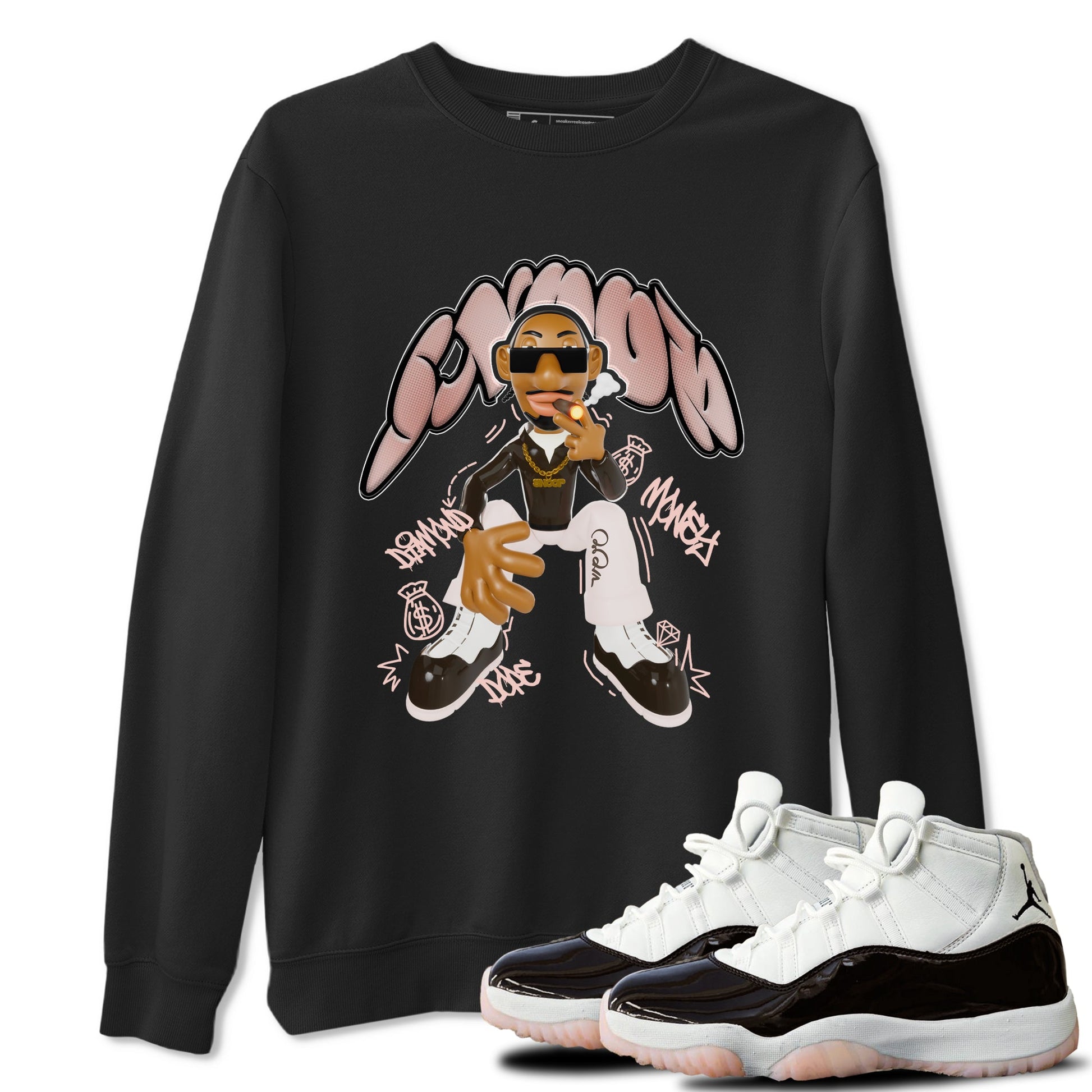Air Jordan 11 Neapolitan shirt to match jordans Snoop sneaker tees AJ11 Neapolitan SNRT Sneaker Release Tees Unisex Black 1 T-Shirt