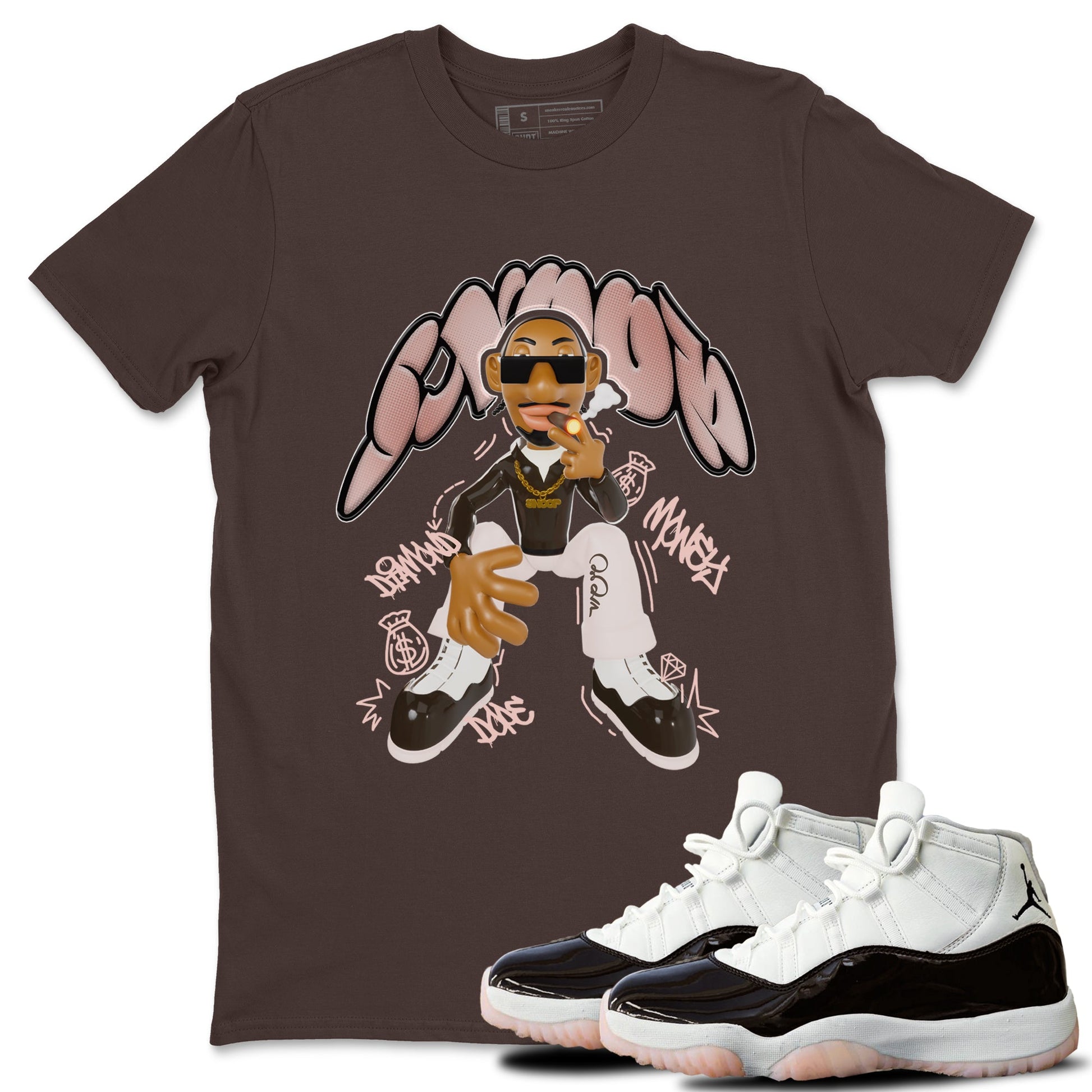 Air Jordan 11 Neapolitan shirt to match jordans Snoop sneaker tees AJ11 Neapolitan SNRT Sneaker Release Tees Unisex Dark Chocolate 1 T-Shirt
